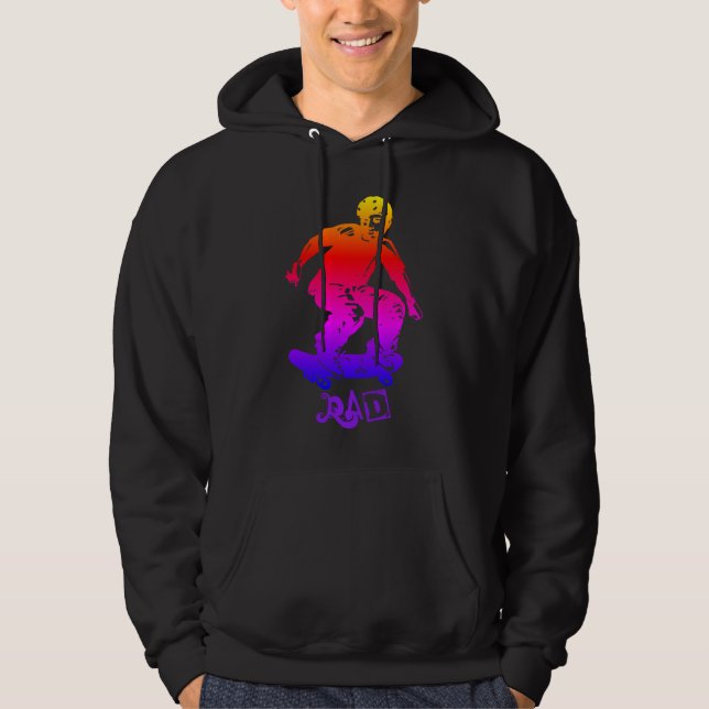 Skater-Jungen-krasser RegenbogenSkateboarder Hoodie (Vorderseite)