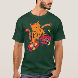 Skater Katze Skateboard Sonniger Skater Skateboard T-Shirt