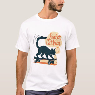 Skater-Katzen-Vibes Lustige Katze auf Skateboard T-Shirt
