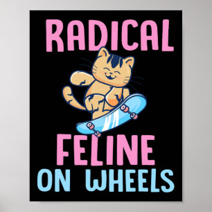 Skater Katzenliebhaber Skateboardfahren Skateboard Poster