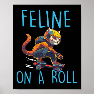 Skater Katzenliebhaber Skateboardfahren Skateboard Poster