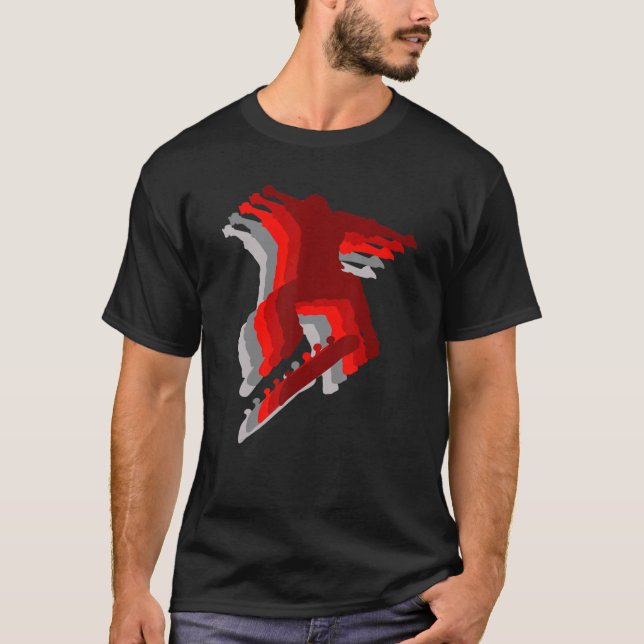 Skater Kick Trick Ollie Drehe 3 T-Shirt (Vorderseite)