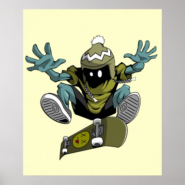 Skater-Kickflip-Poster Poster (Vorne)