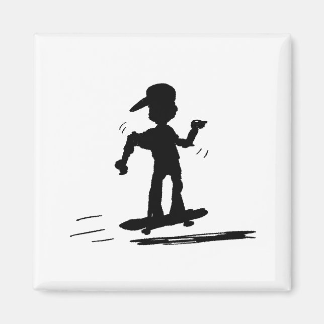 Skater Kid von Cussdum Designs Magnet (Vorne)