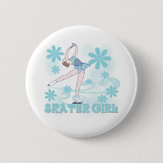 Skater-Mädchen Button