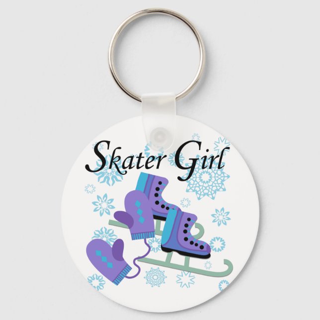 Skater-Mädchen Schlüsselanhänger (Vorderseite)