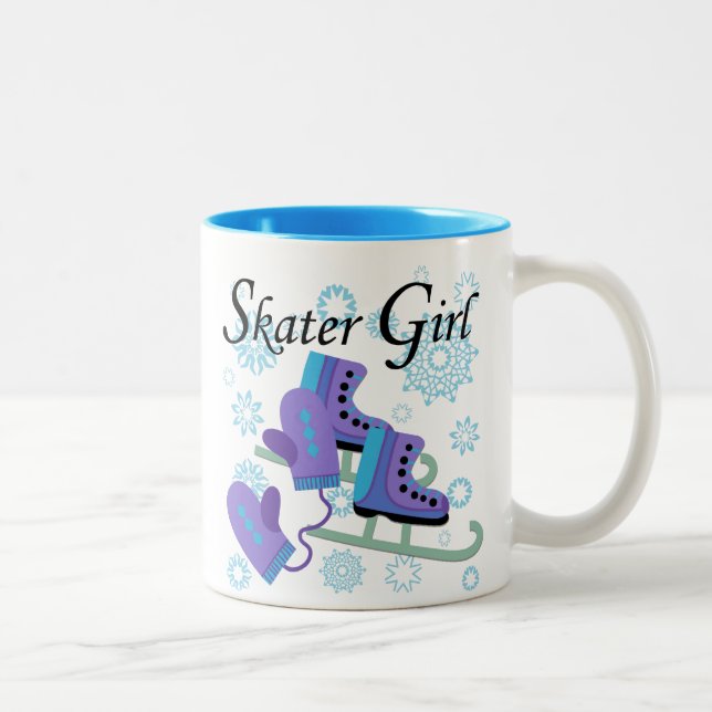 Skater-Mädchen Zweifarbige Tasse (Rechts)