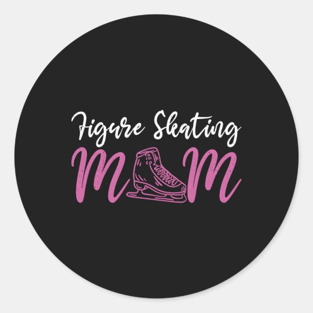 Skater Mama Abbildung Skaten Mum Ice Skate Runder Aufkleber (Vorderseite)