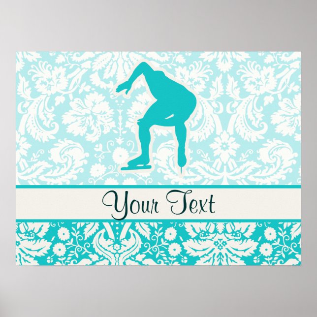 Skater mit aquamariner Drehzahl Poster (Vorne)