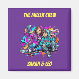  Skater Mom & Son Birthday Mother's Day Gift Magnet