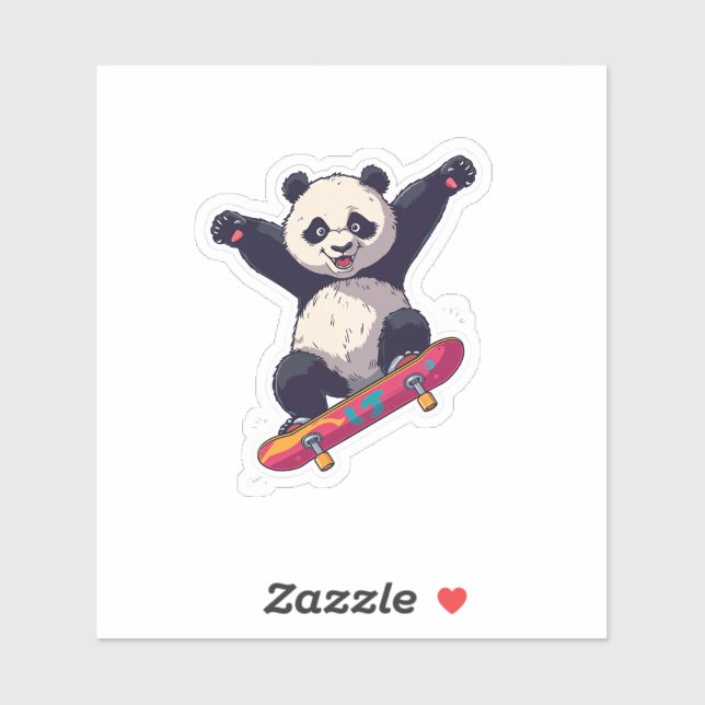 Skater-Panda-Aufkleber – Cartoon-Design Aufkleber (Blatt)