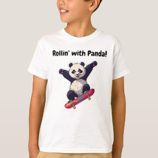 Skater Panda Kinder T-Shirt – Cartoon Tee
