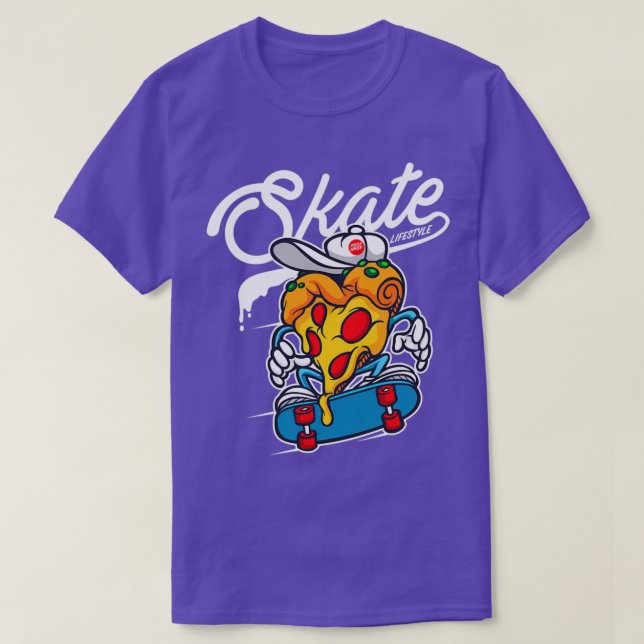Skater Pizza Long T-Shirt (Design vorne)