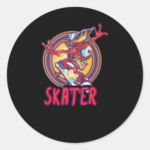 Skater Runder Aufkleber