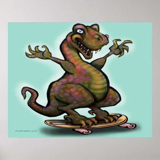 Skater Saurus Rex Poster (Vorne)