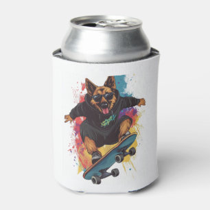 Skater Shepherd � Cooler Skateboard Hund Dosenkühler