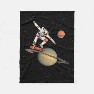 Skater Skate Board Skateboard Astronaut Ramp Trick Fleecedecke