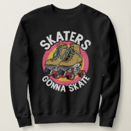 Skater Skate Roller Skate Vintag Retro Sweatshirt