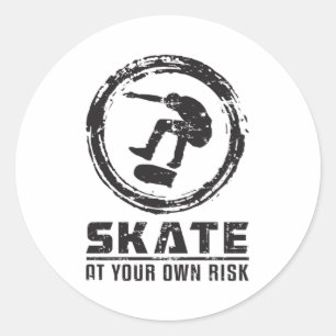Skater Skate Skateboard Skateboard Funny Gift Runder Aufkleber