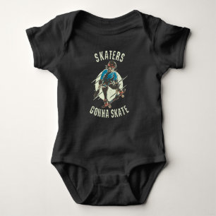 Skater Skate Skeleton Skateboarder Baby Strampler