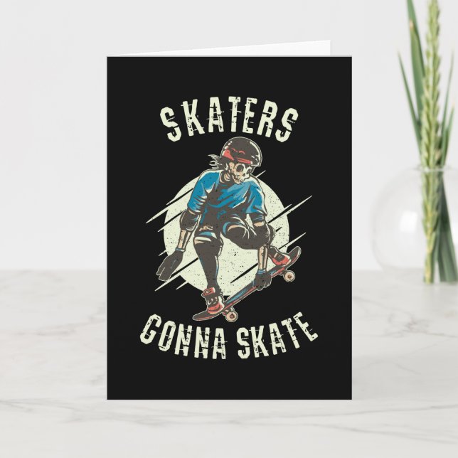 Skater Skate Skeleton Skateboarder Karte (Vorderseite)