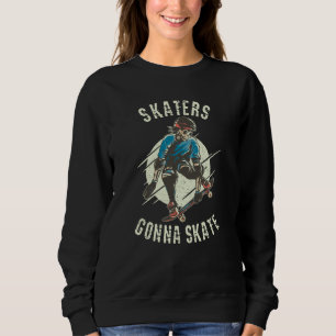 Skater Skate Skeleton Skateboarder Sweatshirt