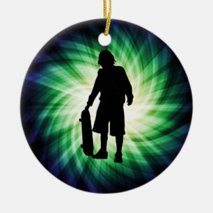 Skater; Skateboard Keramik Ornament