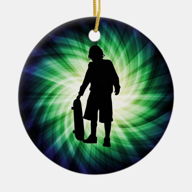 Skater; Skateboard Keramik Ornament (Vorne)