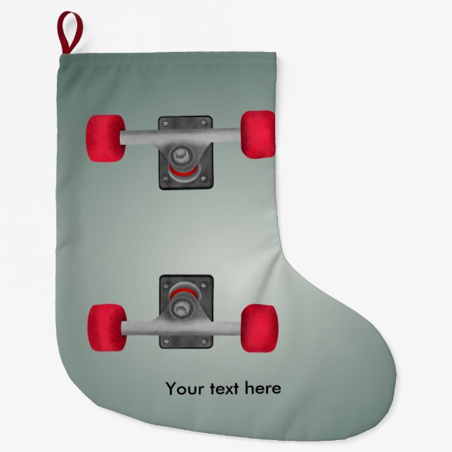 Skater Skateboard Skateboard Rad und LKW Großer Weihnachtsstrumpf (Vorderseite)