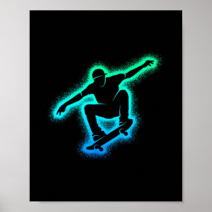 Skater Skateboard Skateboarder Männer Kinder Junge Poster