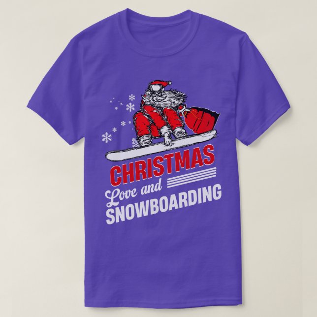 Skater Skateboard Weihnachts-Liebe Snowboarden 1 T-Shirt (Design vorne)