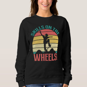 Skater Skateboarding Skills auf den Rädern Old Sch Sweatshirt