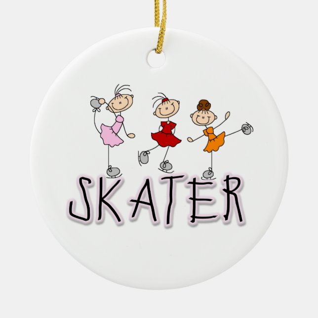 Skater T - Shirt und Geschenke Keramik Ornament (Vorne)