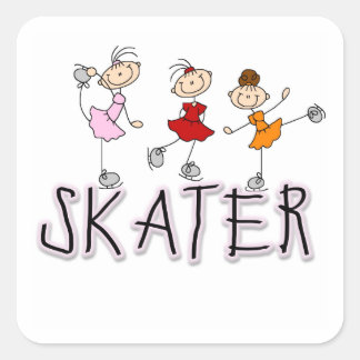Skater T - Shirt und Geschenke Quadratischer Aufkleber