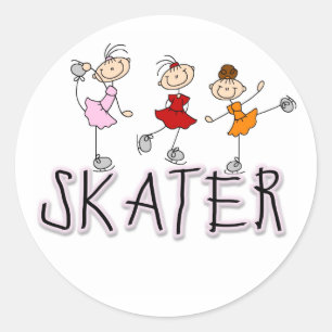 Skater T - Shirt und Geschenke Runder Aufkleber