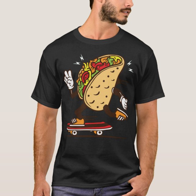 Skater-Taco-Skateboarding T-Shirt (Vorderseite)