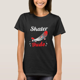 Skater Typ Skateboard Skateboardfahren Rot T-Shirt
