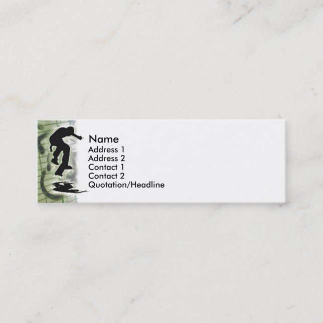 Skater Visitenkarte (Vorderseite)