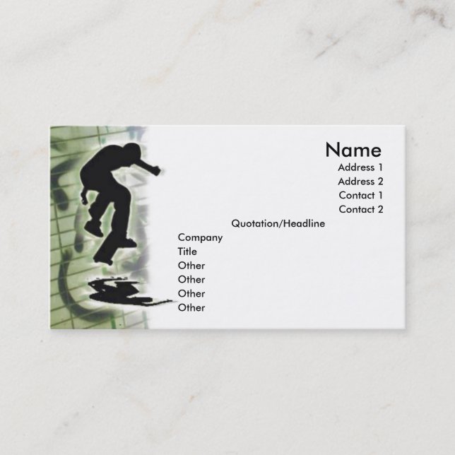 Skater Visitenkarte (Vorderseite)