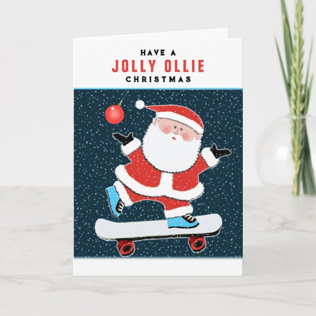Skater Weihnachtskarten Feiertagskarte (Vorderseite)