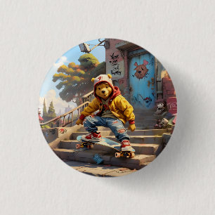 Skater Winnie the Pooh 1 Button