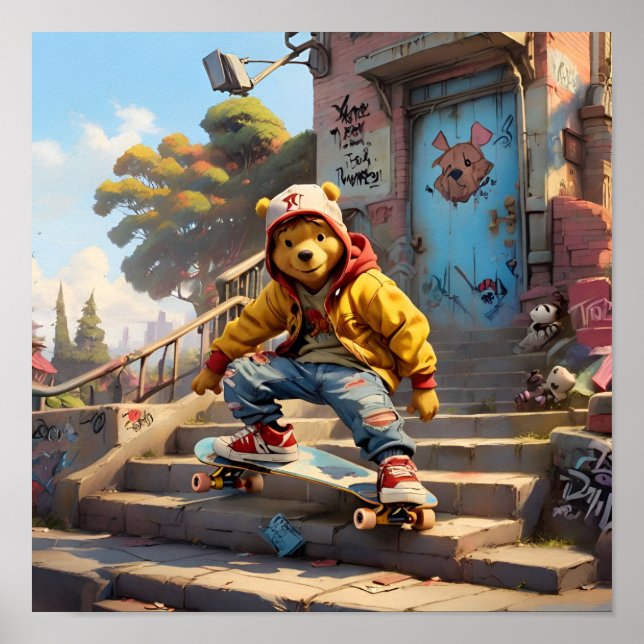 Skater Winnie the Pooh 1 Poster (Vorne)