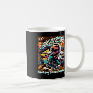 Skater zerstört die Konkurrenz! Lustiger T-Rex für Kaffeetasse
