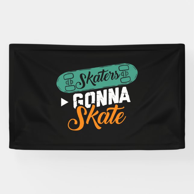 Skaters Gonna Skate-Niedlich Roller Derby Roller S Banner (Horizontal)