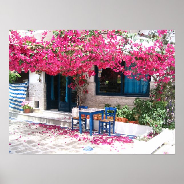 Skathos städtische Bougainvillea 1196 Poster (Vorne)