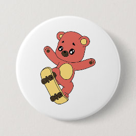 Skating Bear Button