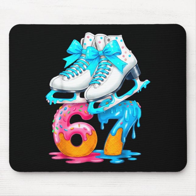 Skating Ice Cream Drip Number 67 Player 67th Birth Mousepad (Vorne)