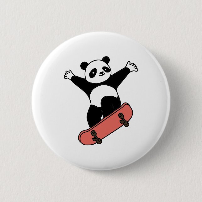 Skating Panda Button (Vorderseite)