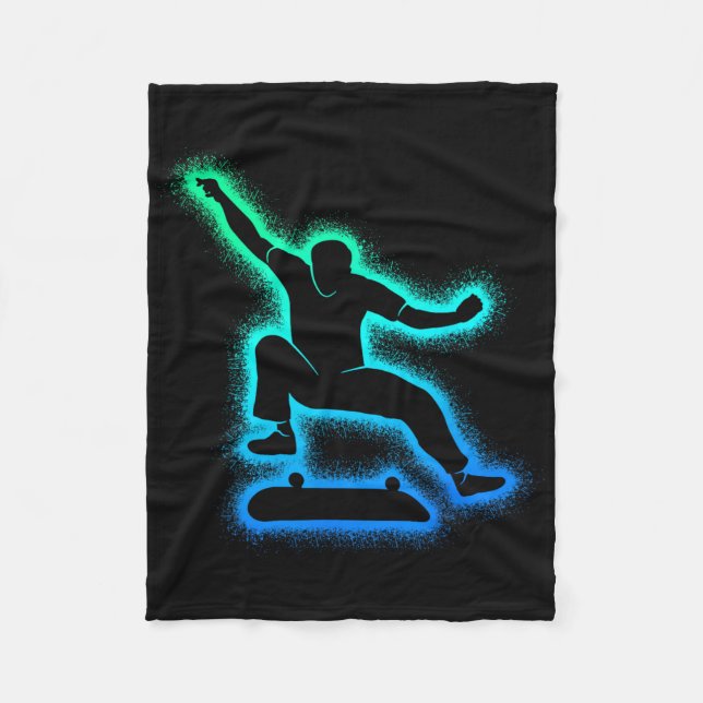 Skating Skateboarder Skater Men's Boys Skateboard  Fleecedecke (Vorderseite)