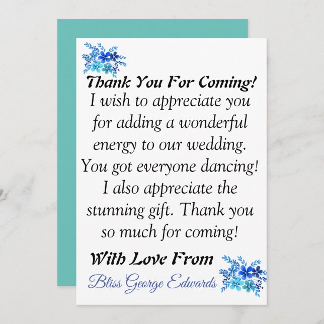 Skaymarts | Atemberaubend Vielen Dank für Ihr Komm Dankeskarte (Vorne/Hinten)